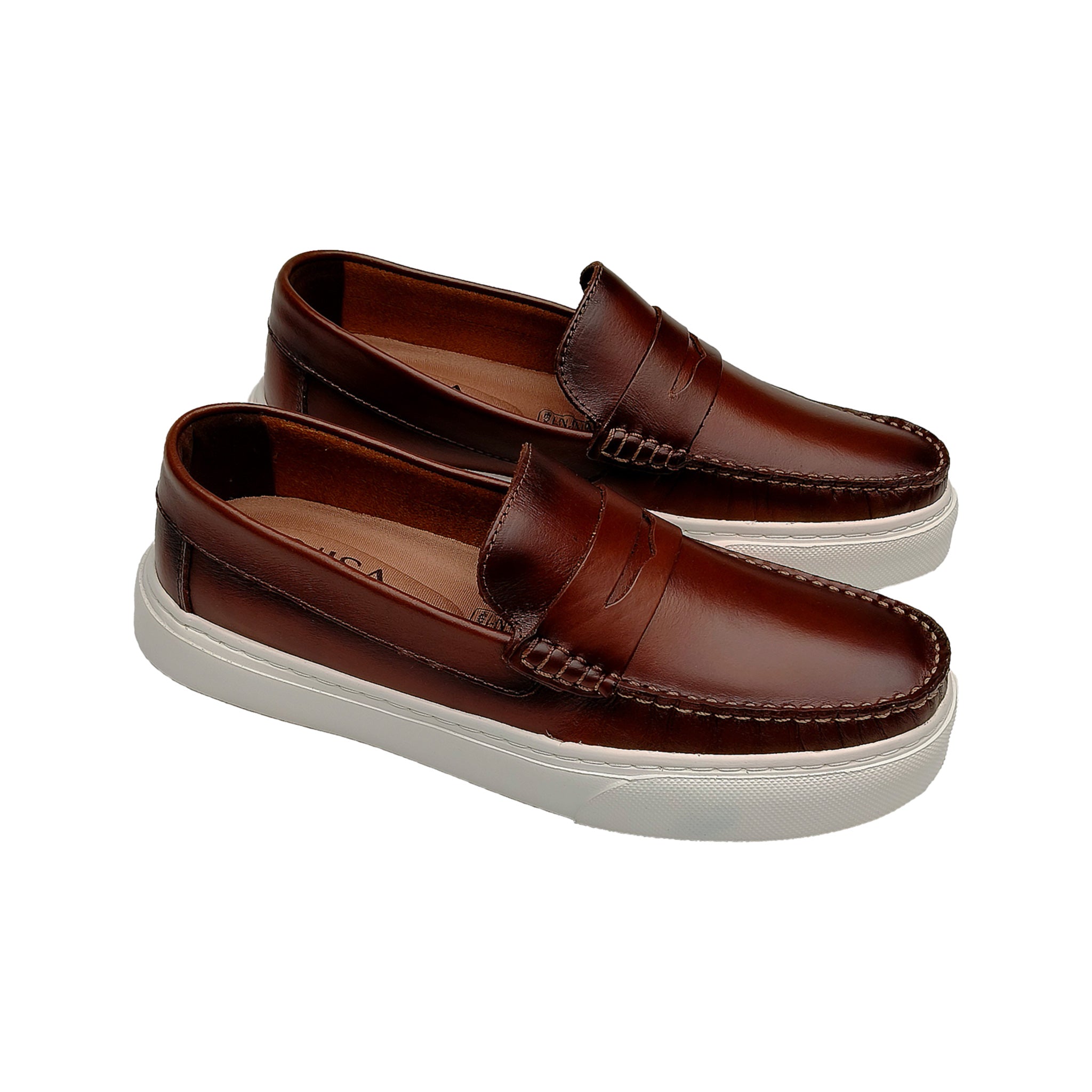 Mocasín Versalles Miel Hombre | Cuero Original Espasolado – NISA Store