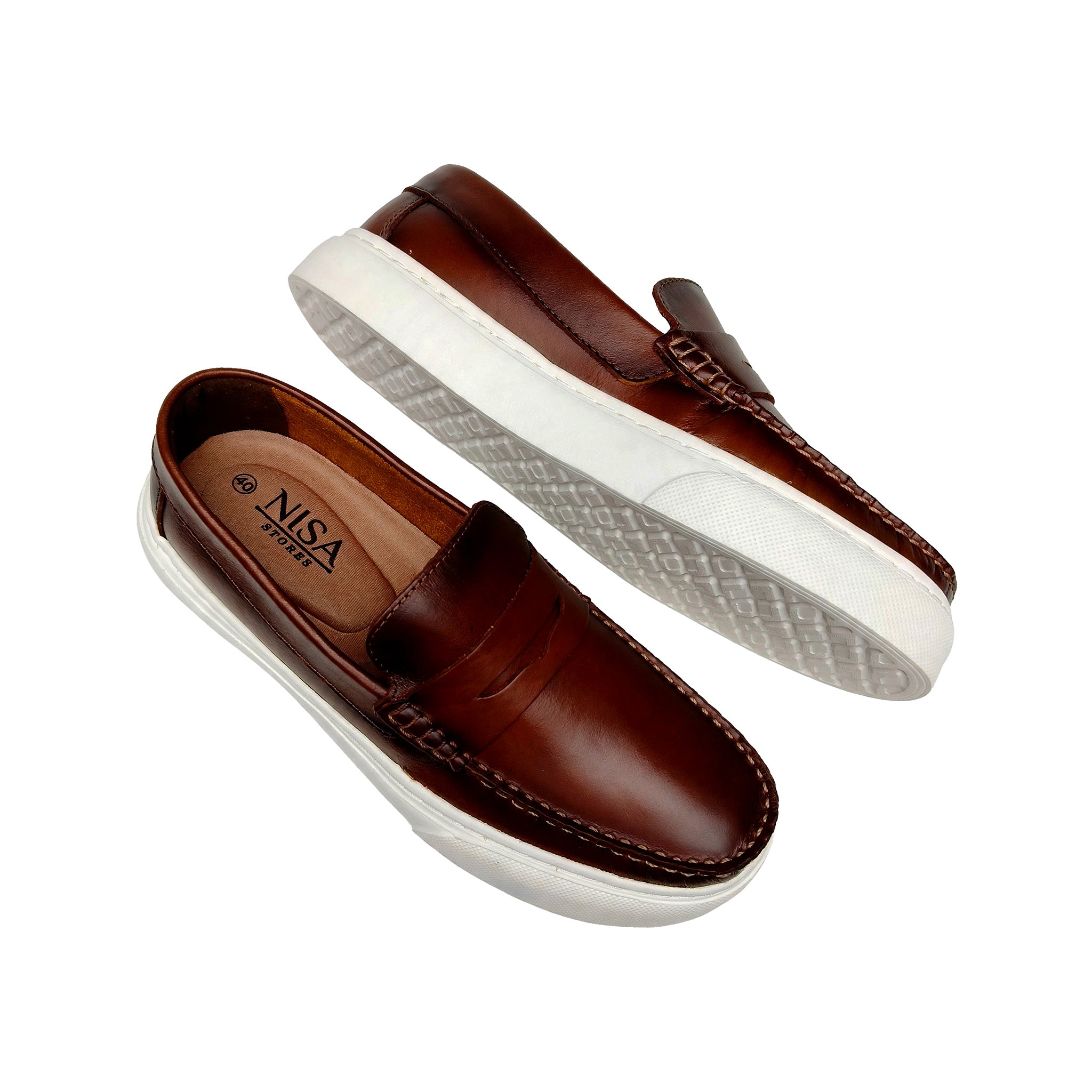 Mocasín Versalles Miel Hombre | Cuero Original Espasolado – NISA Store