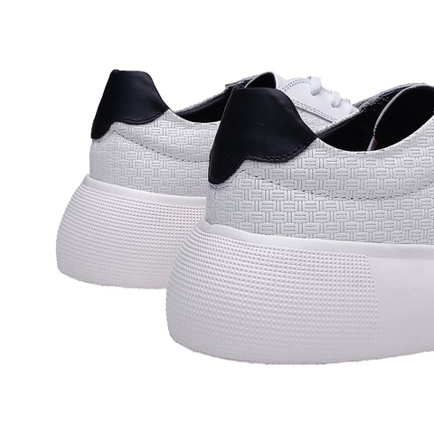 Hércules - Sneakers Hombre en Cuero | F. Blanco Alambrado - H. Negro