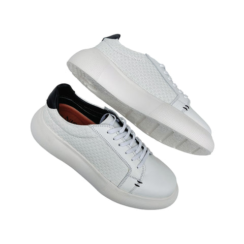 Hércules - Sneakers Hombre en Cuero | F. Blanco Alambrado - H. Negro