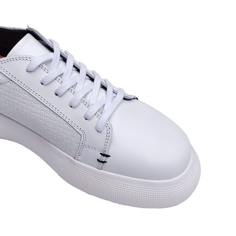 Hércules - Sneakers Hombre en Cuero | F. Blanco Alambrado - H. Negro