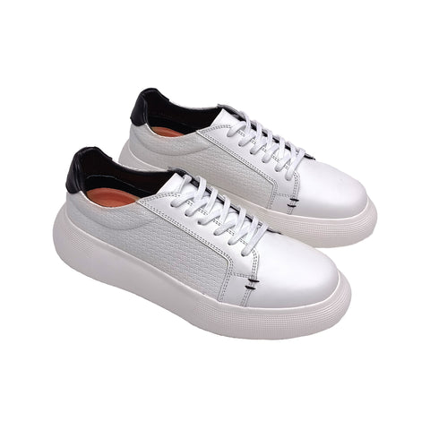 Hércules - Sneakers Hombre en Cuero | F. Blanco Alambrado - H. Negro