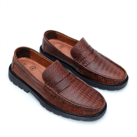 Mocasín Hombre Cuero 100% Natural - Croco Miel | Hecho en Bucaramanga