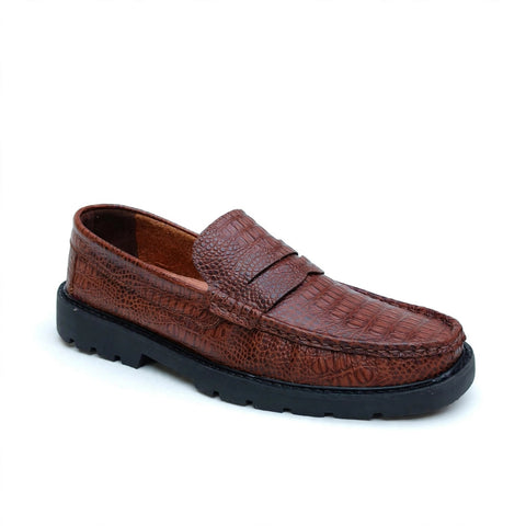 Mocasín Hombre Cuero 100% Natural - Croco Miel | Hecho en Bucaramanga