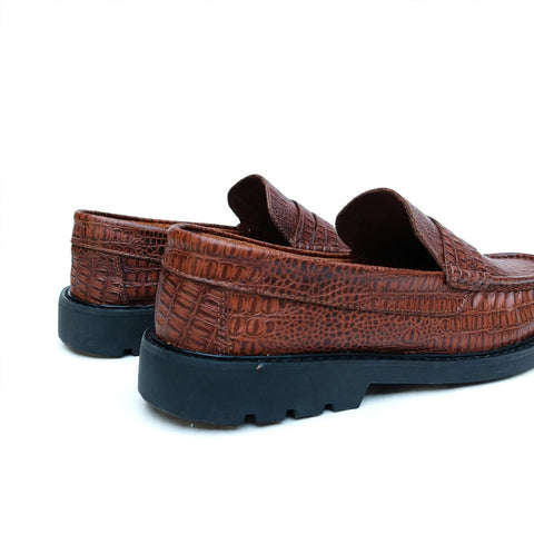 Mocasín Hombre Cuero 100% Natural - Croco Miel | Hecho en Bucaramanga